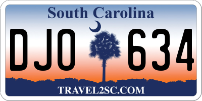 SC license plate DJO634