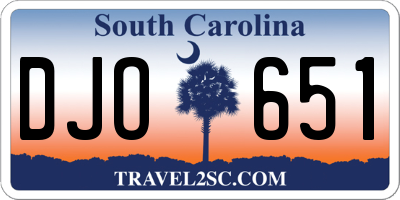 SC license plate DJO651