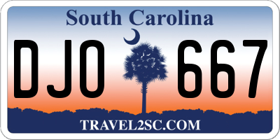 SC license plate DJO667