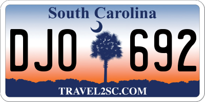 SC license plate DJO692