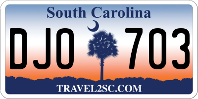 SC license plate DJO703