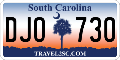 SC license plate DJO730