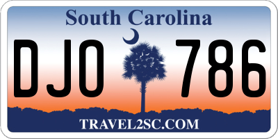 SC license plate DJO786