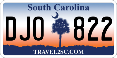 SC license plate DJO822