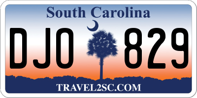 SC license plate DJO829