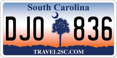 SC license plate DJO836