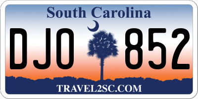 SC license plate DJO852