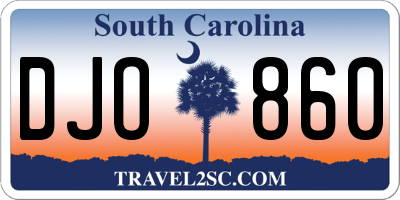 SC license plate DJO860