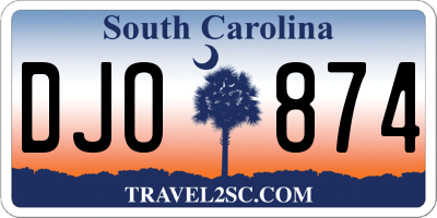 SC license plate DJO874