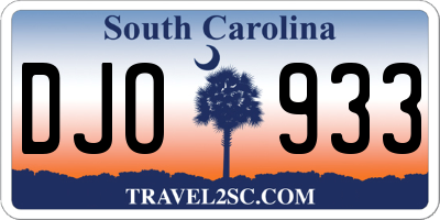 SC license plate DJO933