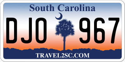 SC license plate DJO967