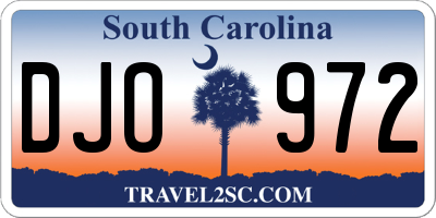 SC license plate DJO972