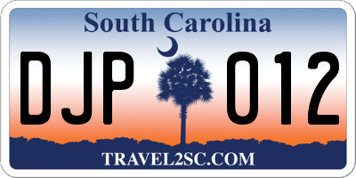SC license plate DJP012