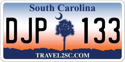 SC license plate DJP133