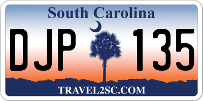 SC license plate DJP135