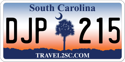 SC license plate DJP215