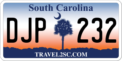 SC license plate DJP232
