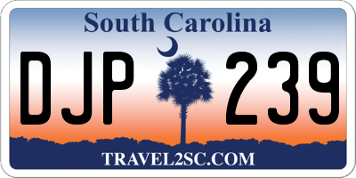 SC license plate DJP239