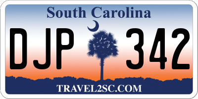 SC license plate DJP342
