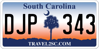 SC license plate DJP343