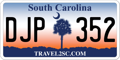 SC license plate DJP352