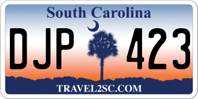 SC license plate DJP423