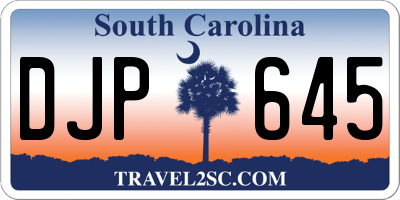SC license plate DJP645