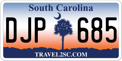 SC license plate DJP685