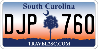 SC license plate DJP760