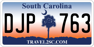 SC license plate DJP763