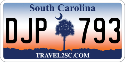 SC license plate DJP793