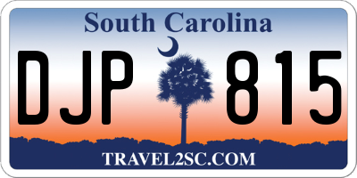 SC license plate DJP815