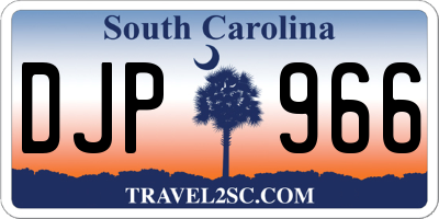SC license plate DJP966