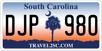 SC license plate DJP980