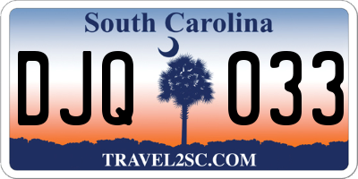 SC license plate DJQ033
