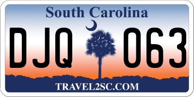 SC license plate DJQ063