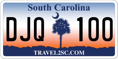 SC license plate DJQ100