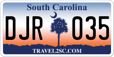 SC license plate DJR035
