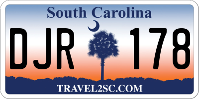 SC license plate DJR178