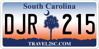 SC license plate DJR215