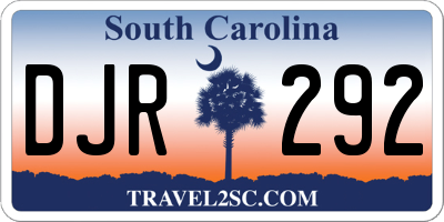 SC license plate DJR292