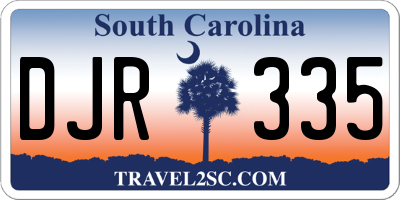 SC license plate DJR335
