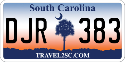 SC license plate DJR383