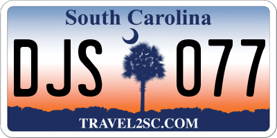 SC license plate DJS077