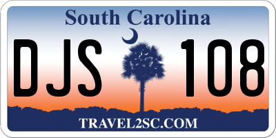 SC license plate DJS108