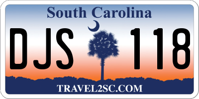 SC license plate DJS118