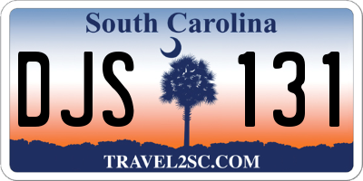 SC license plate DJS131
