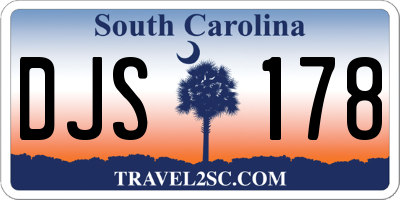 SC license plate DJS178