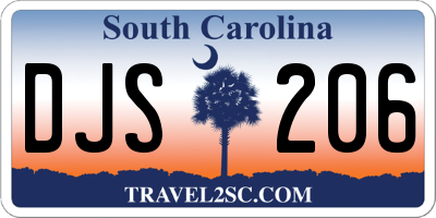 SC license plate DJS206