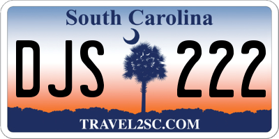 SC license plate DJS222